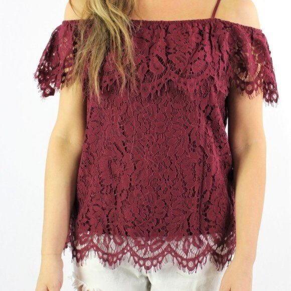 # 23 women's lace off the shoulder top L - Picture 2 of 4